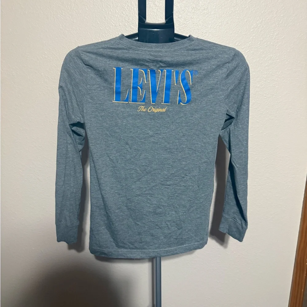 Levi's‎ Kids Blue Logo Gray Long Sleeve Tee - Picture 4 of 5
